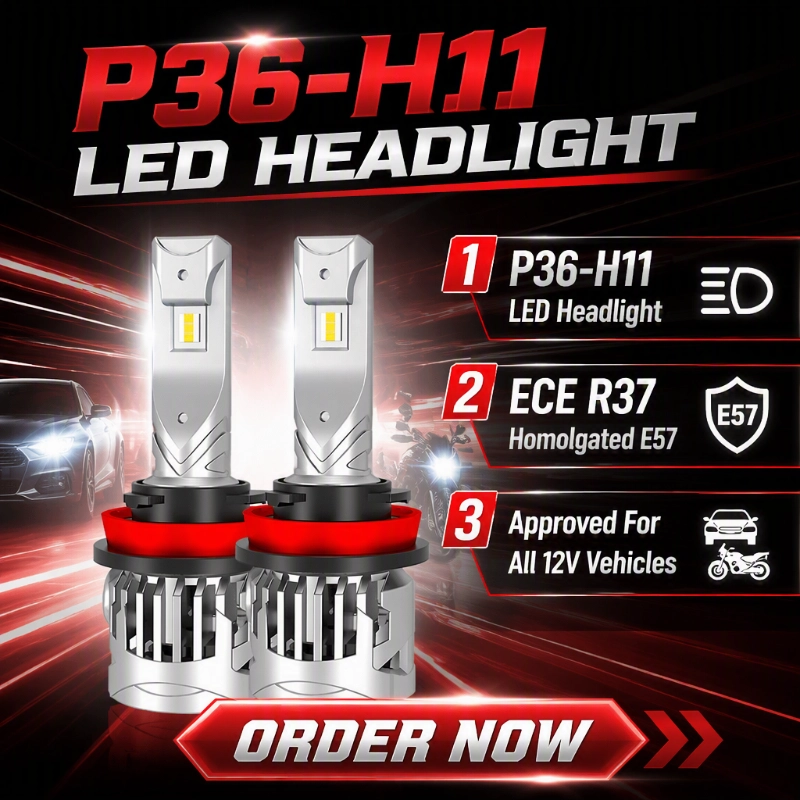 Luxfighter lanseeraa ECE R37 -sertifioidun P36 H11 LED -ajovalopolttimo
